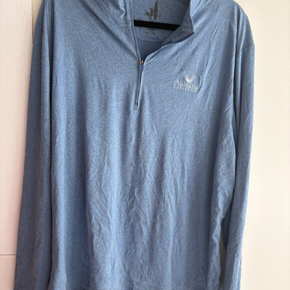 Men's XL Johnnie-O Performance Flex Quarter Zip Pullover Blue Lightweight Prep - Picture 1 of 11